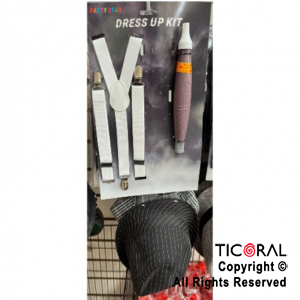 SET DISFRAZ MAFIA SOMBRERO TIRADORES Y CIGARRO x 1